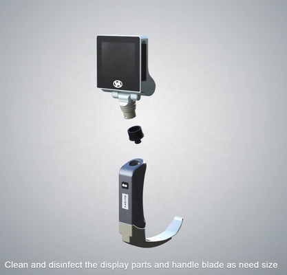 Video laringoscopio rigido medico LCD a 360 gradi con batteria ricaricabile
